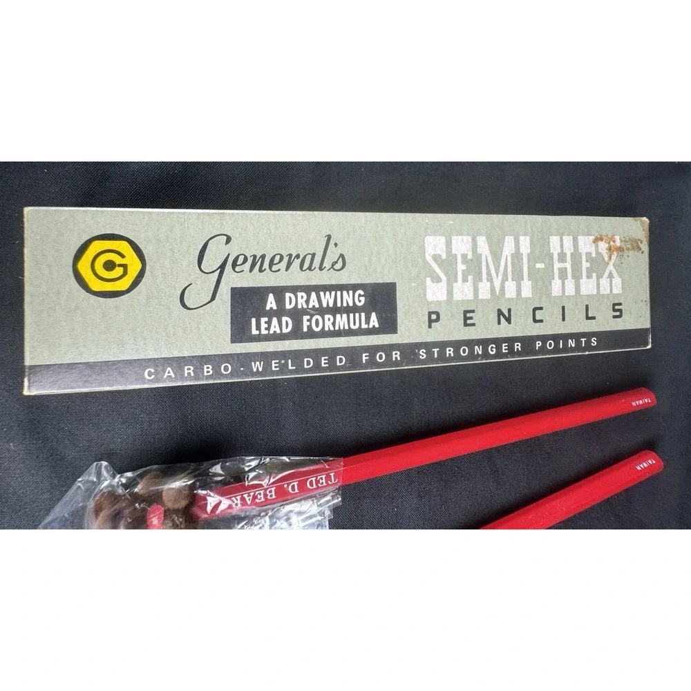 Vintage Lot 14 Of Unsharpened Pencils General's Semi-Hex Columbus 1492 Teddy Bea